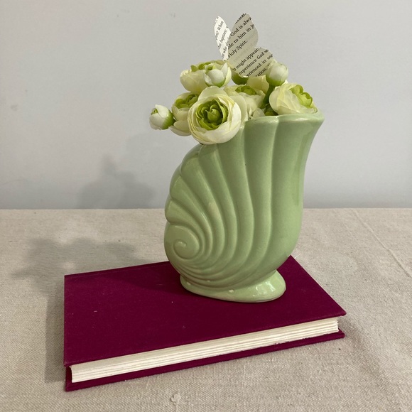 Vintage Citron-Sage Glazed Vase